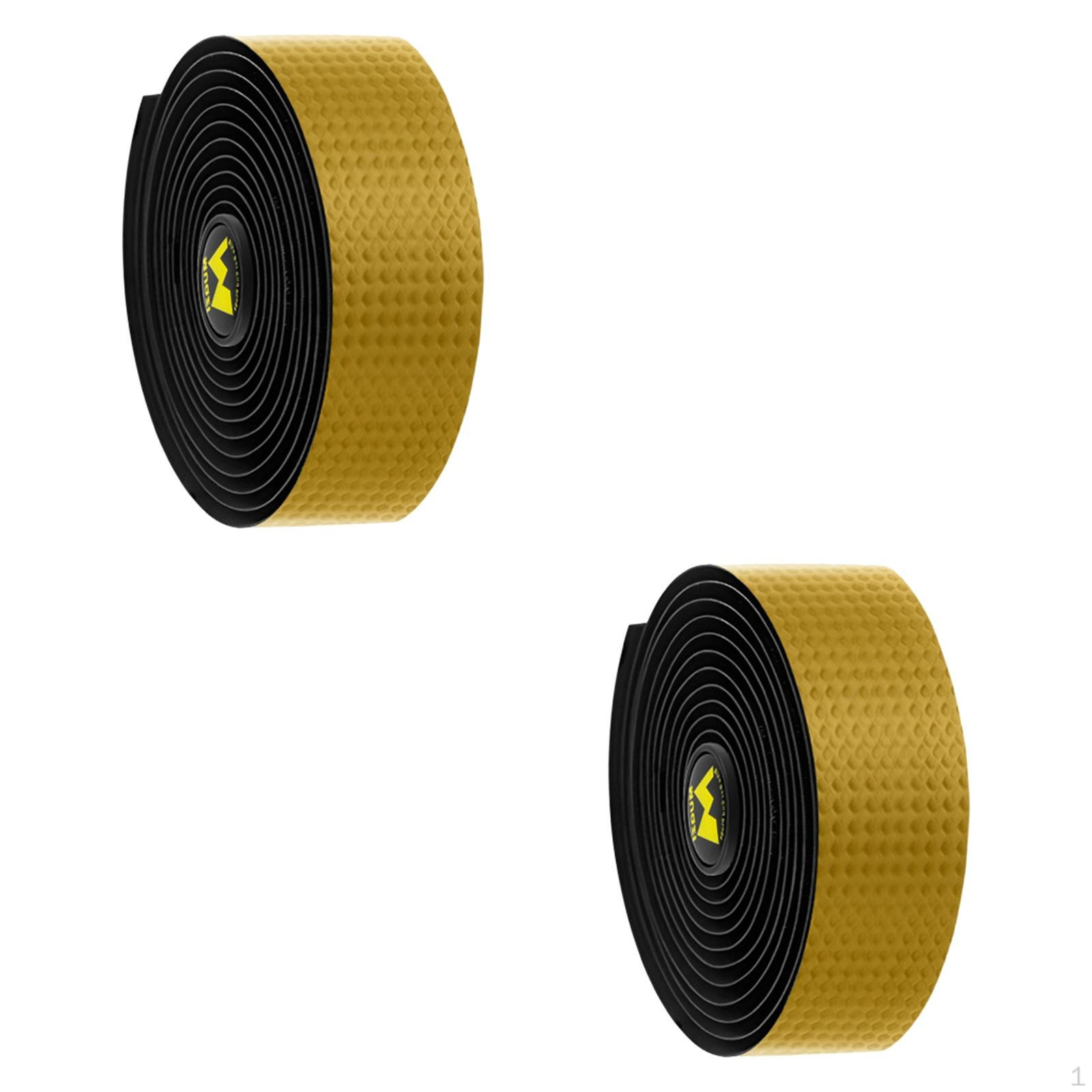 2Pcs Bicycle Handlebar Grip Tapes for Road and Mountain Bikes Black Gold