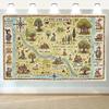 One Hundred-acre Forest Gathering Banner - 8x6 Feet Fantasy Storybook Forest Map Design, Multi-functional Home and Studi