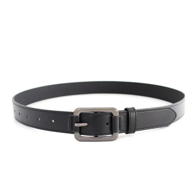 Men'S Black Belt Young And Middle-Aged Women'S Retro Pin Buckle Belt Casual Jeans Belt