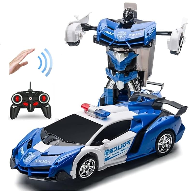 

multifunctional robot toy radio controlled robot RC car toy car convert to robot High stability Shockproof kids toys gift (police vehicle hand gesture