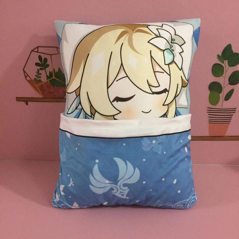36cm Genshin Impact Quadratisches Kissen Kamisato Ayato Kazuha Shikanoin Heizou Yae Miko Spiel Anime Schlafendes Stofftier Kissen Puppe Spielzeug