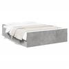 Bed Frame with Drawers Concrete Grey 135 x 190 cm Engineered Wood