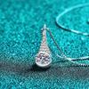 Yinbaichuan S925 Sterling Silver Moissanite Oval Water Drop Necklace for Women - Simple, Trendy Pendant on Box Chain