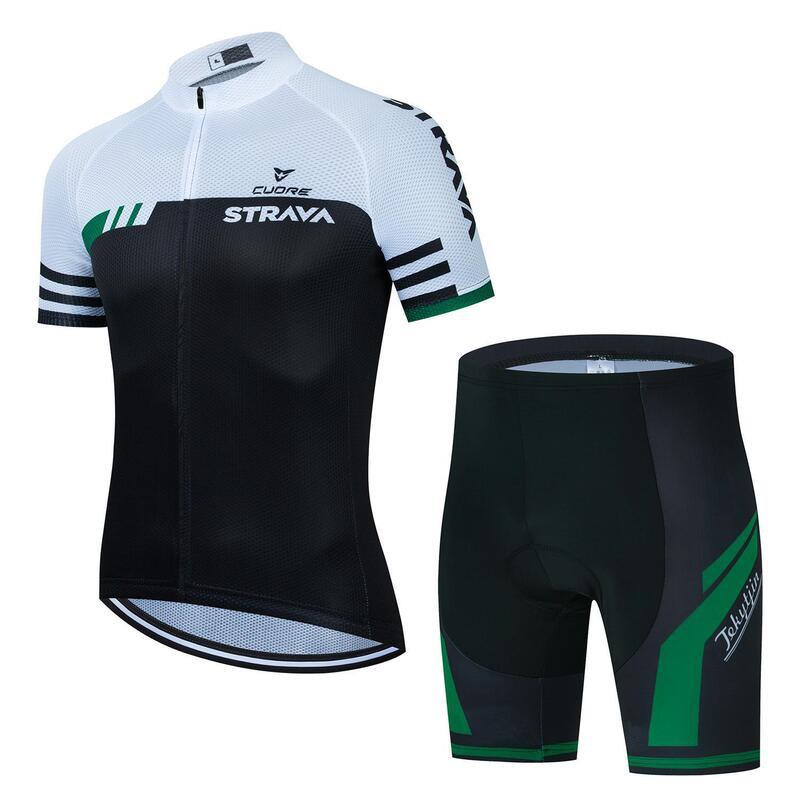 Men Women Cycling Jersey Bib Shorts Set Quick Dry Breathable Bike Riding Outfit Road Mountain Biking
