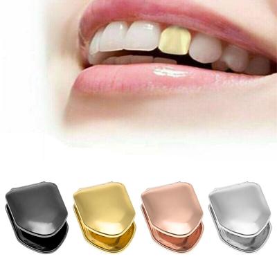 New Unisex Hip Hop Trendy Single Tooth Caps Gold Teeth Set Teeth Mold Kit Solid Grillz Grill