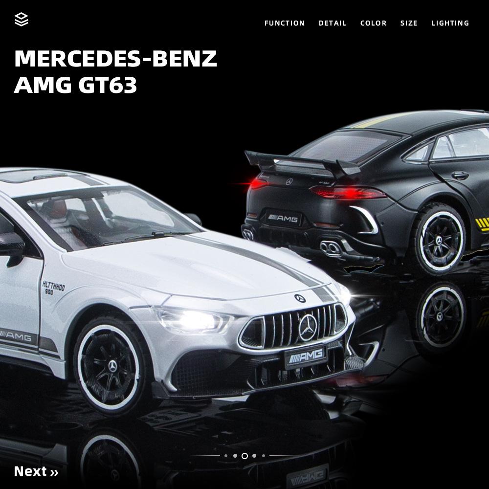 1/24 Mercedes Benz AMG GT63 Sports Car Simulation Diecast Metal Alloy Model Car Sound Light Pull Back Collection Kids Toy Gift