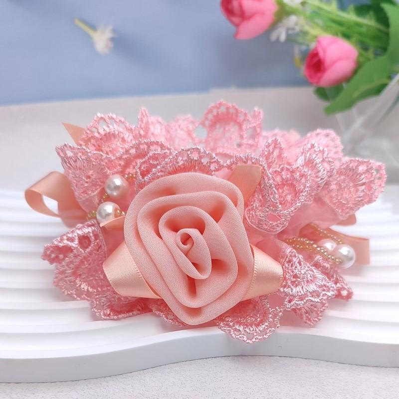 Red Flowers Wide Circle Elegant Headband Female Elastic Rubber Band Ponytail   Coles Para El Pelo  Scrunchies  Hair Accessories