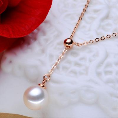 Collana Piccola Gioiello per Donna Lunghezza Regolabile e Corta a Forma di Y Copricatena Perla Catena Clavicola