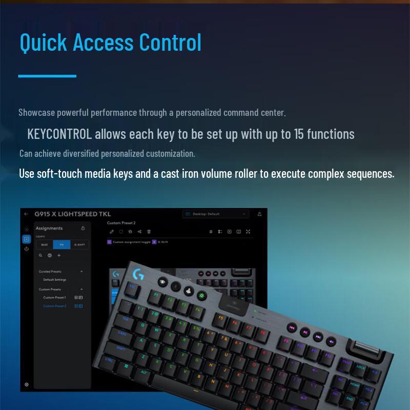 Logitech G915 X LIGHTSPEED TKL Low-Profile Wireless Gaming Keyboard
