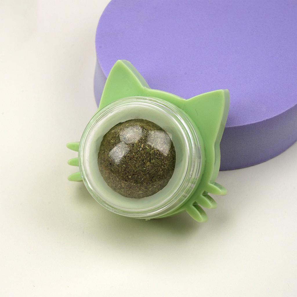 Pet Catnip Ball Toy Natural Mint Promotes Digestion Cat Grass Wall Sticker Ball Can Be Rotated Cat Lick Candy Snacks Kitten Toy