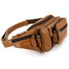 Genuine Leather Men's Waist Bag, Outdoor Casual Top Layer Cowhide Crossbody Bag, Oil Wax Leather Men's Bag