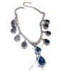 Elegant Rhinestone Flower Tassel Necklace for Women - Stylish Geometric Water Drop Design