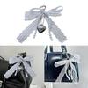 Chaveiro Elegante de Pérolas Imitadas com Contas em Forma de Laço, Ornamento de Bolsa, Nó Borboleta, Joias para Bolsas e Acessórios