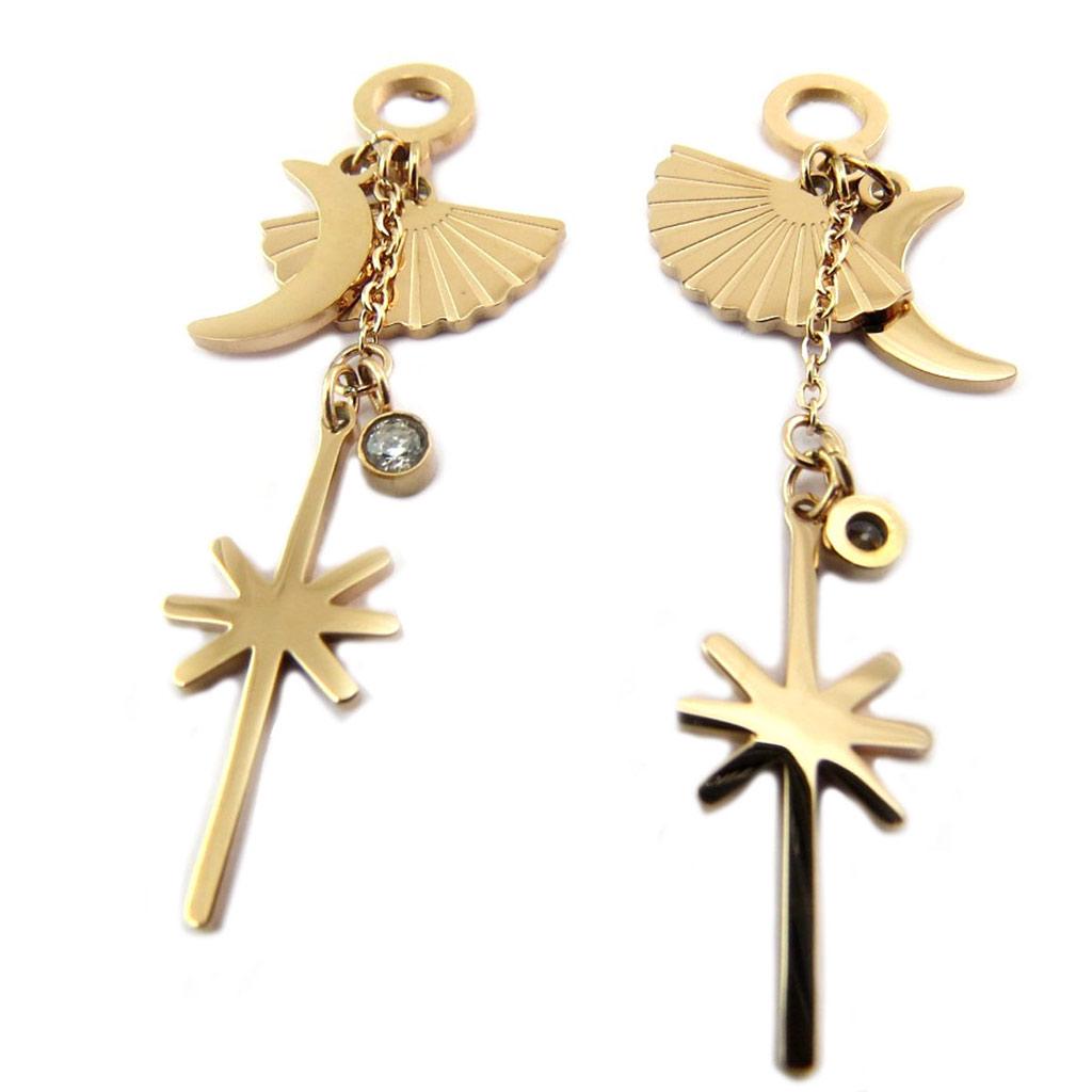 Les Trésors De Lily [P7808] - Rose Gold 'Tokyo' Steel Designer Earrings - 33 Mm