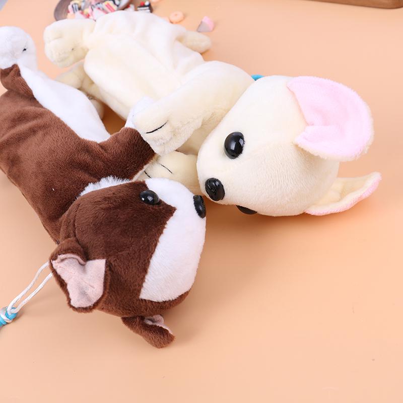 Cartoon Plush Pencil Case Plush Dog Pencil Bags For Kids Stationery Pencil Box