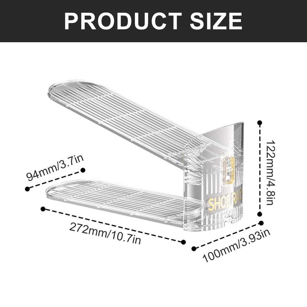Practical Adjustable Shoe Slots Organizers Space Saving Double Layer Stackable Shoe Rack for Home and Office Use