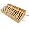 Wooden 98-Hole Leathercraft Tool Organizer Stand - 3-Compartment Spacious Storage for Punching, Stamping & Carving Accessories