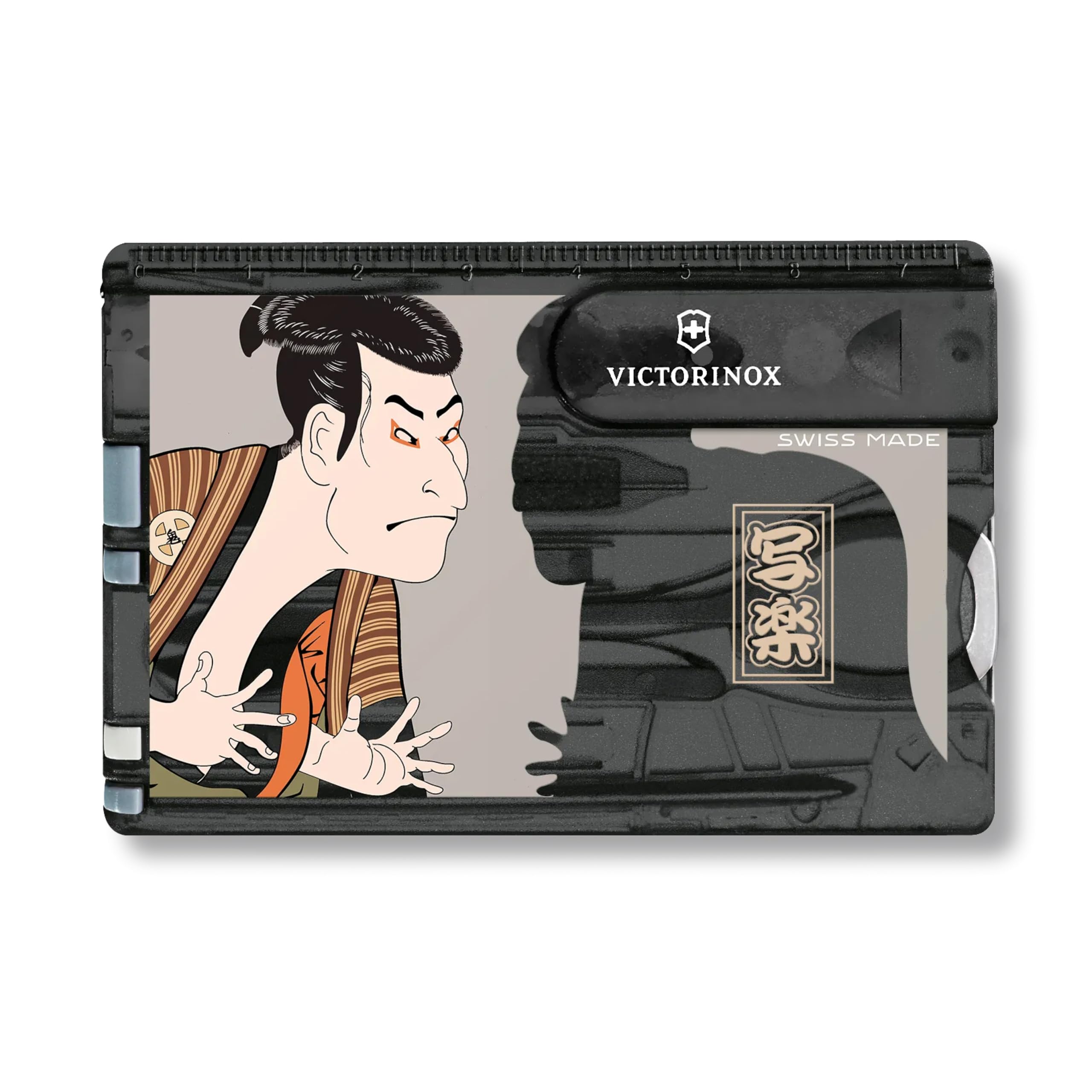 VICTORINOX SwissCard Sharaku black multi-tool stationery scissors ballpoint pen 10 functions Swiss made 0.7122.T3-X4