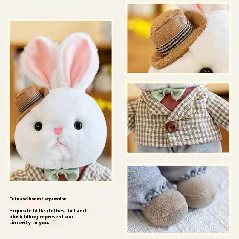 Cute Love Bear Couple Little White Rabbit for Men and Women Valentine's Day Birthday Gift