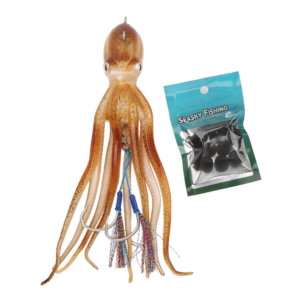 Simulation Squid Jigs Fishing Octopus Lures Lifelike Octopus Jig for Saltwater Ocean Fishing with