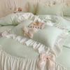 French Bed Set Four-piece Princess Style Bow Chiffon Yarn Romantic Lace Bed Sheet Quilt Cover Pillowcase