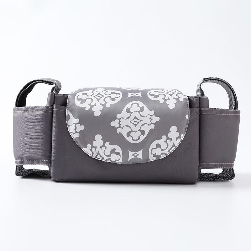 Baby Stroller Organizer Bag With Oxford Fabric Multiple Storage Pouch For Bottle And Water Cup Holding