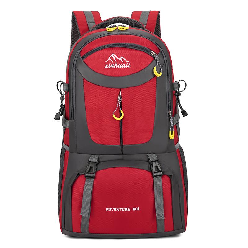 

Outdoor hiking bag Hiking men s and women s 60L large-capacity backpack Fashion leisure travel backpack Lightweight sports bag червоний