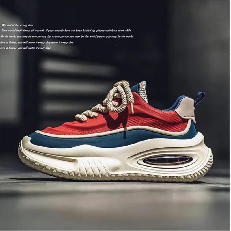 Fashion Men's Casual Shoes  New Men's Sneakers Hot Sell Shock-absorbing Soft-soled Men's Platform Shoes Tenis Masculino