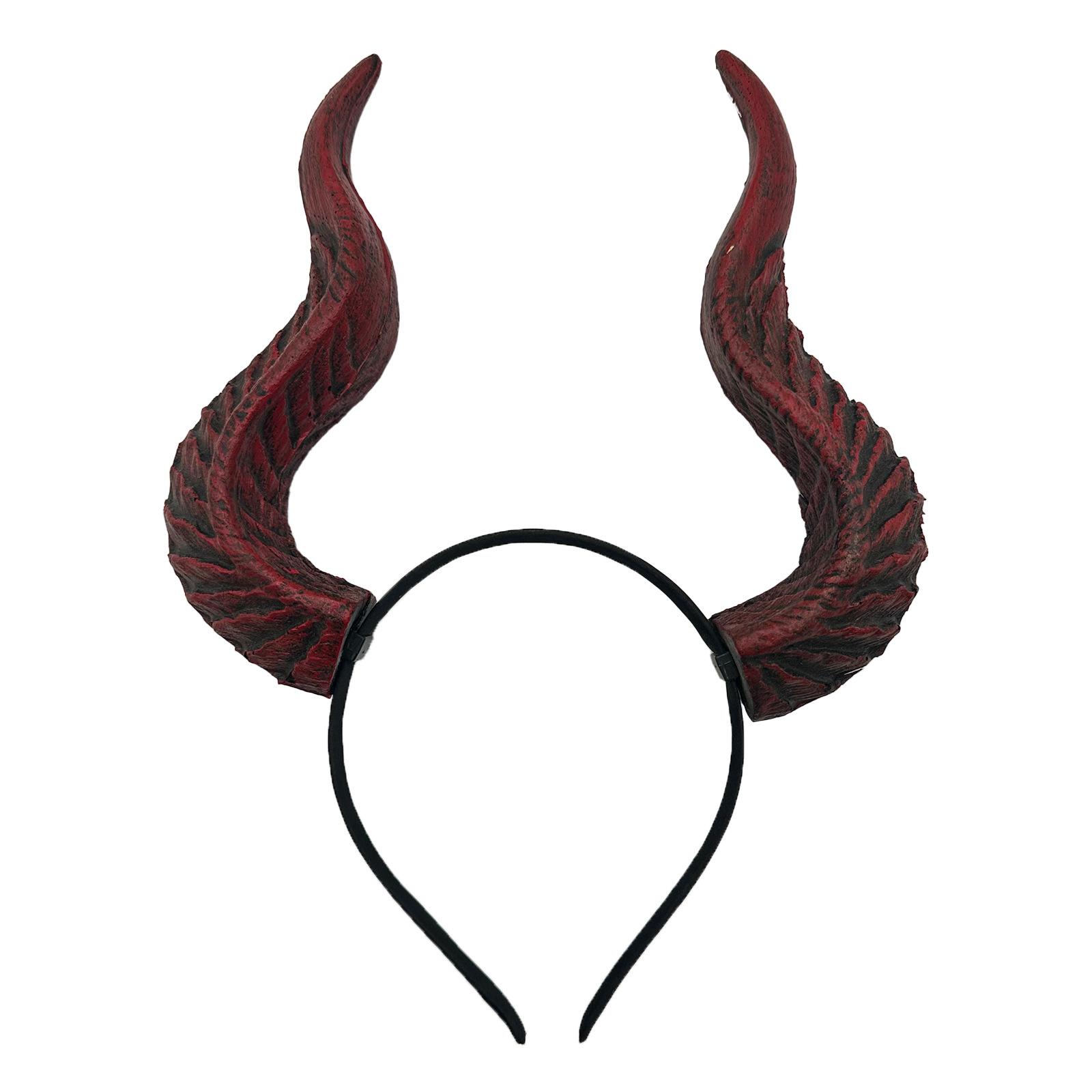 

Devil Demon Horn Headwear Headpiece Cosplay Animal Black Sheep Gothic Horns Headband Halloween Party Costume Props Gifts