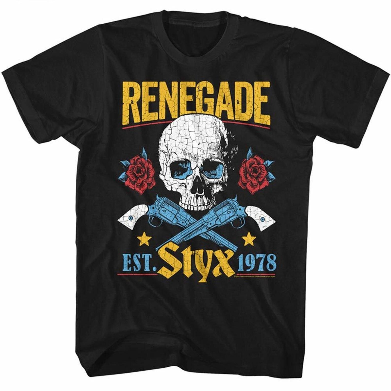 Styx Colorful Renegade Black Adult T-Shirt S