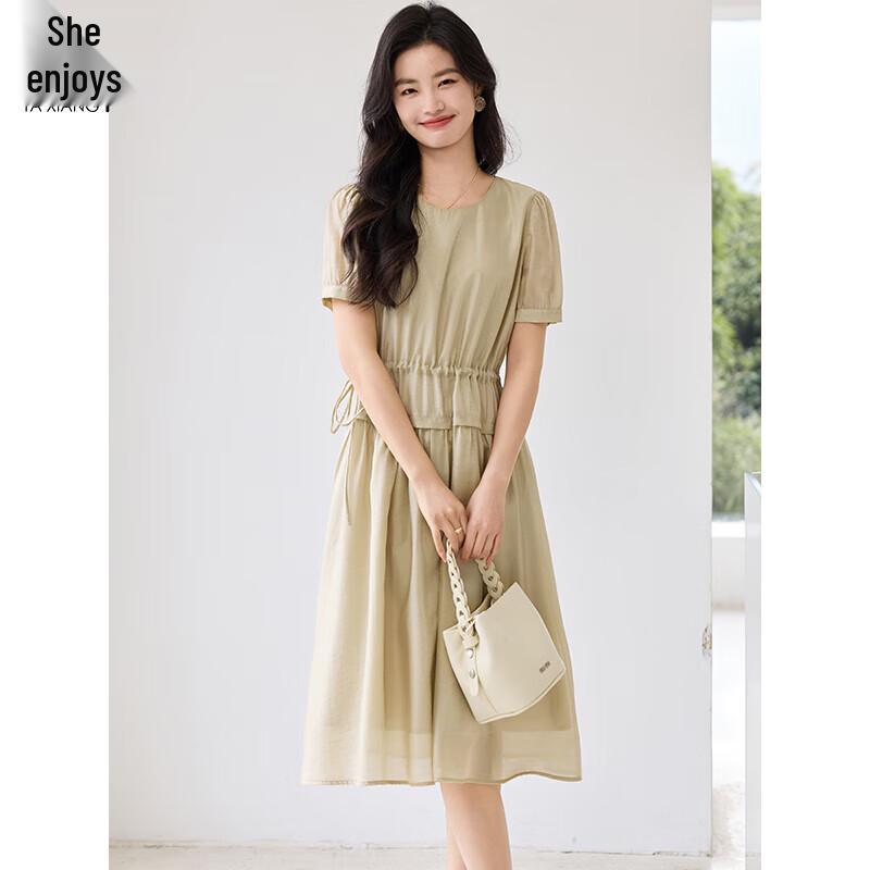Women s Lyocell Round Neck Midi Dress L