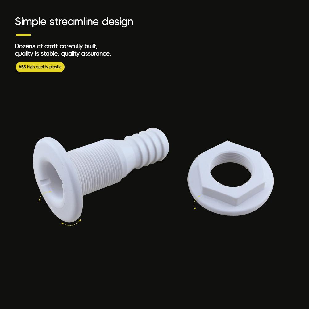 Autozubehör - Marine Entwässerungsauslass Yacht Bilgenentwässerungsauslass Marine Abwasserauslass Rumpf rechtwinklig Schwarz/Weiß Auslass