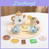 Fun Wooden Simulation Afternoon Tea Set Dessert Model Children Toy For Imaginative Play And Gift