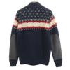HYSTERIC GLAMOUR Nordic Pattern Knit Jacket S Navy Blouson Men's Used