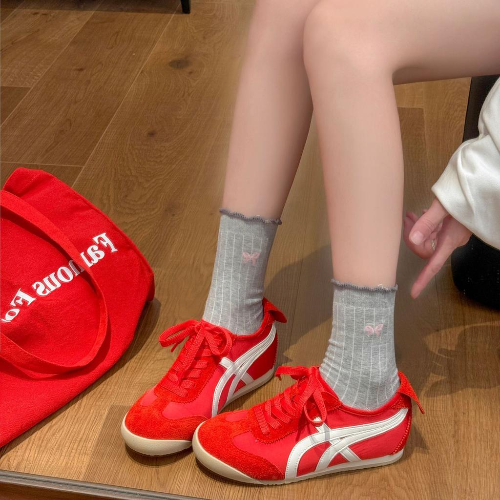 Sheepskin~ Grape Mom 4.5cm Soft Collapse Inner Height Increase Silk Color Matching, Stepping On Heels Forrest Gump Shoes Casual Shoes Women's Ge