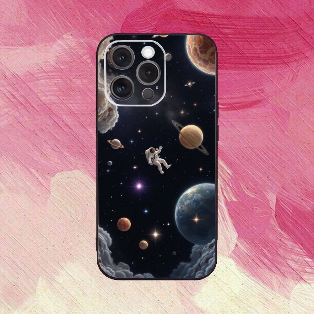 Universe planets  Phone Case  For iPhone17,16,15,14,13,12,11 Plus,Pro Max Soft Black Cover