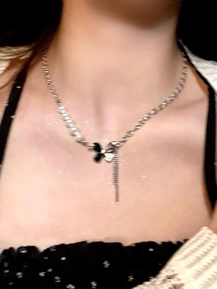 Fashionable Women Collarbone Y2K Zircon Necklace Double Layered Necklace Daily Casual Cocktail Party Choker