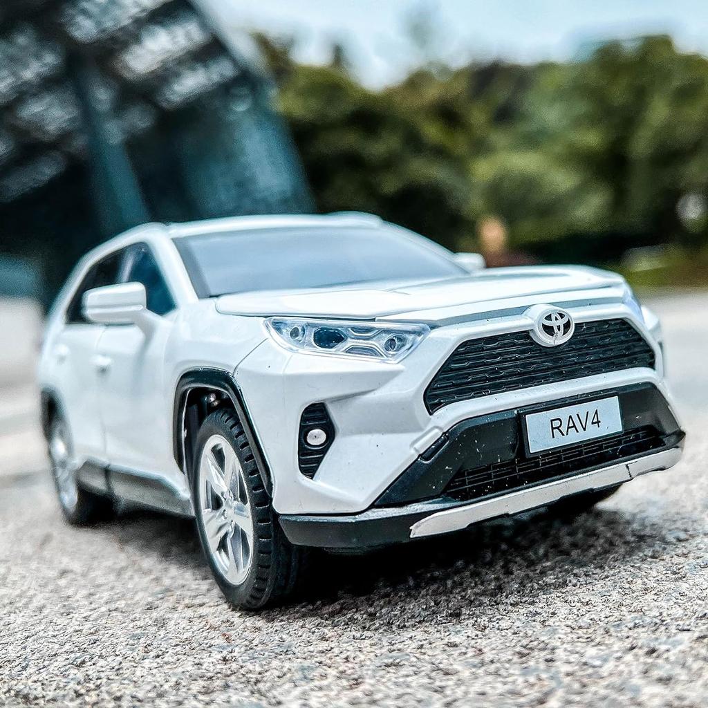 Model auta Toyota Highlander v měřítku 1/24, stahovací auto ze zinkové slitiny se zvukem a světlem pro děti, chlapec, dívka dárek