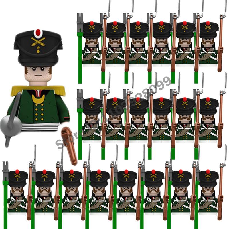 Medieval Military Building Blocks Napoleonic Wars Castle Knight Soldier Figures Weapons Guns British French Marshal Infantry Toy