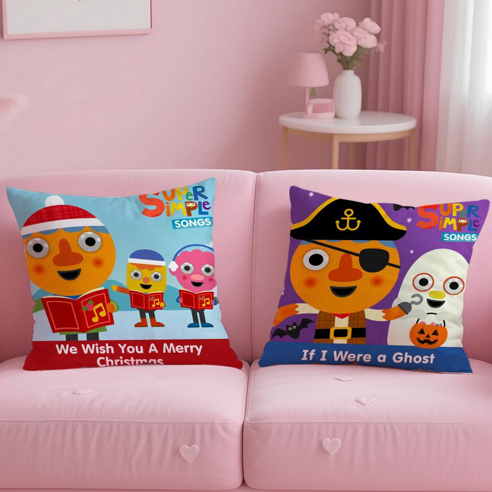 Cartoon Noodle & Pals Cushion Cover Soft Short Plush Double-Sided Printing Home Decor Machine Washable Pillow Case Gift