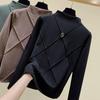 Thickened Double-sided Velvet Bottoming Shirt Women High-neck  Pullover Autumn Winter Warm Long-sleeve Plus Velvet  Base Shirt