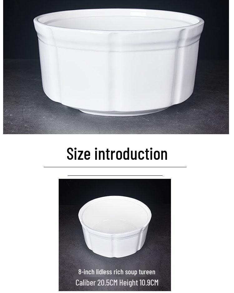 Pure White Ceramic Stew Pot with Lid - Large Double Boiler for Soups, Bird's Nest, Sugar Water, and Steamed Egg Dishes