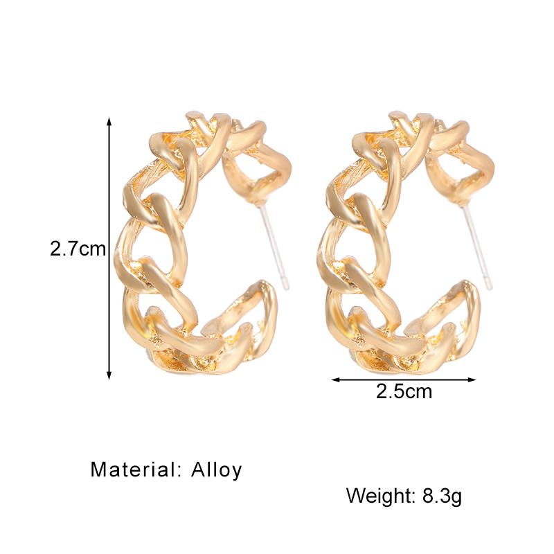 Simple and Creative New Hollow Chain Clause Earrings 10-piece Set of Female Personality Geometric Girl Earrings