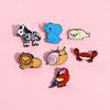 7 Styles Cartoon Mini Animal Enamel Brooches Cute Crab Elephant Snail Zebra Parrot Lion Shaped Pins For Women Girls Badge