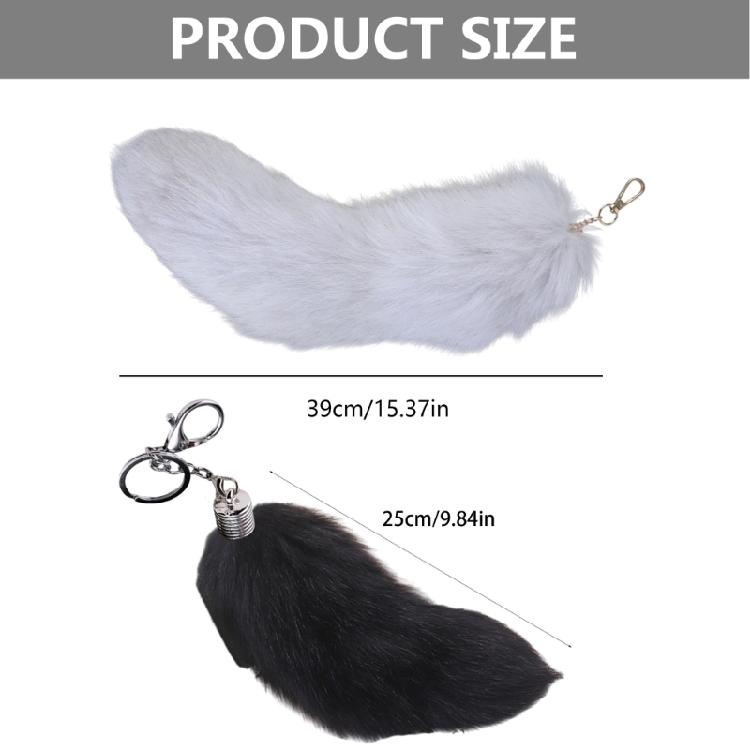 Všestranné klíčenky s ocasem z umělé lišky Měkký přívěsek na klíče ve tvaru ocasu z umělé lišky Stylové klíčenky na kabelky a batohy