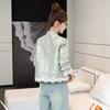 Design Sense Yellow Jacquard Crew Neck Jacket Women's Spring and Autumn New Retro Elegant Top