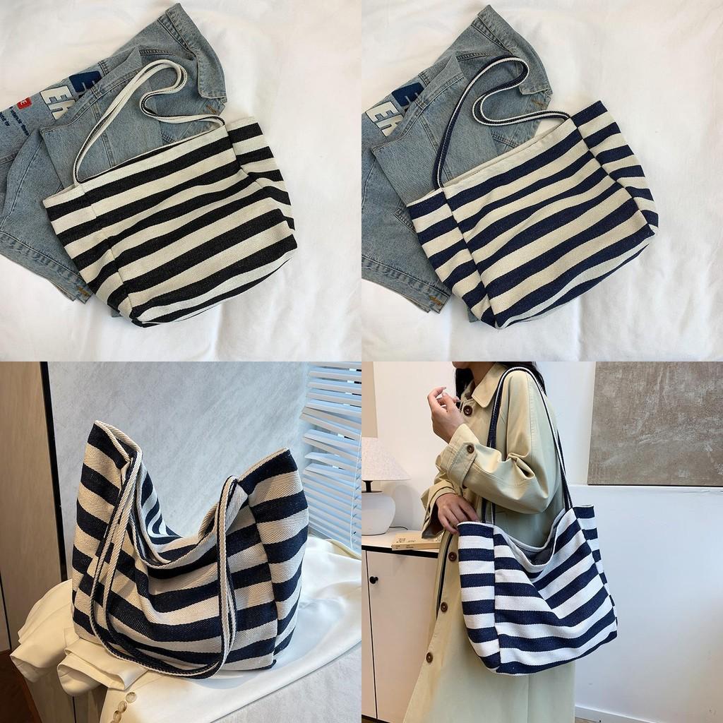 Trendy Urban Striped Shoulder Bag With Spacious Capacity For Effortless Style