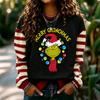 Women's Long Sleeve Neck Pullover Sweatshirt with Christmas Print