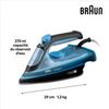 Plancha de vapor - BRAUN - FI3194BK FreeStyle 3 - Potencia 2400 W - Vapor constante 45 g/min Vapor extra 200g/min - Suela SuperCeramic