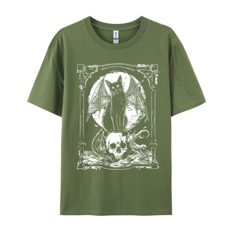 Unisex TShir Cat Skull Occult Summer Cool TShirt T Shirt For Unisex Hip Hop Cotton Leisure TShirt Wholesale